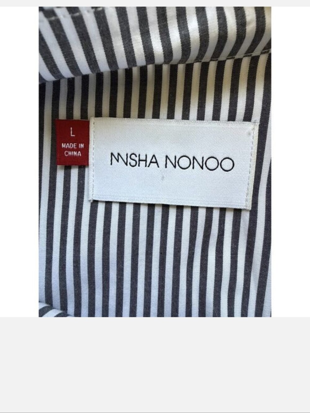 Misha Nonoo Husband Shirt Black & White Stripe Silver Studs Large Meghan Markle - Picture 10 of 10